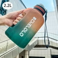 thumbnail image 2 of Large Leakproof Water Jug with Handle & Time Marker, Reusable Clear Water Bottle for Gym, Travel, Camping, Hiking & Outdoor Sports(Orange,2200 ML / 74 Oz), 2 of 8