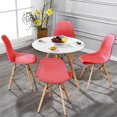 thumbnail image 3 of VECELO Dining Chairs with Natural Legs (Set of 4),Modern Dining Armless Chairs Steel Frame,Wood Leg Base, 3 of 7