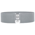 thumbnail image 3 of Wide Waist Elasticated Woman Belt Silver One Size, 3 of 5