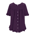 thumbnail image 3 of Boho T Shirts for Women Summer Basic Ruffle Loose Dressy Casual Tops Ruffle Sleeve Crew Neck Outfits Going Out Blouses, 3 of 3