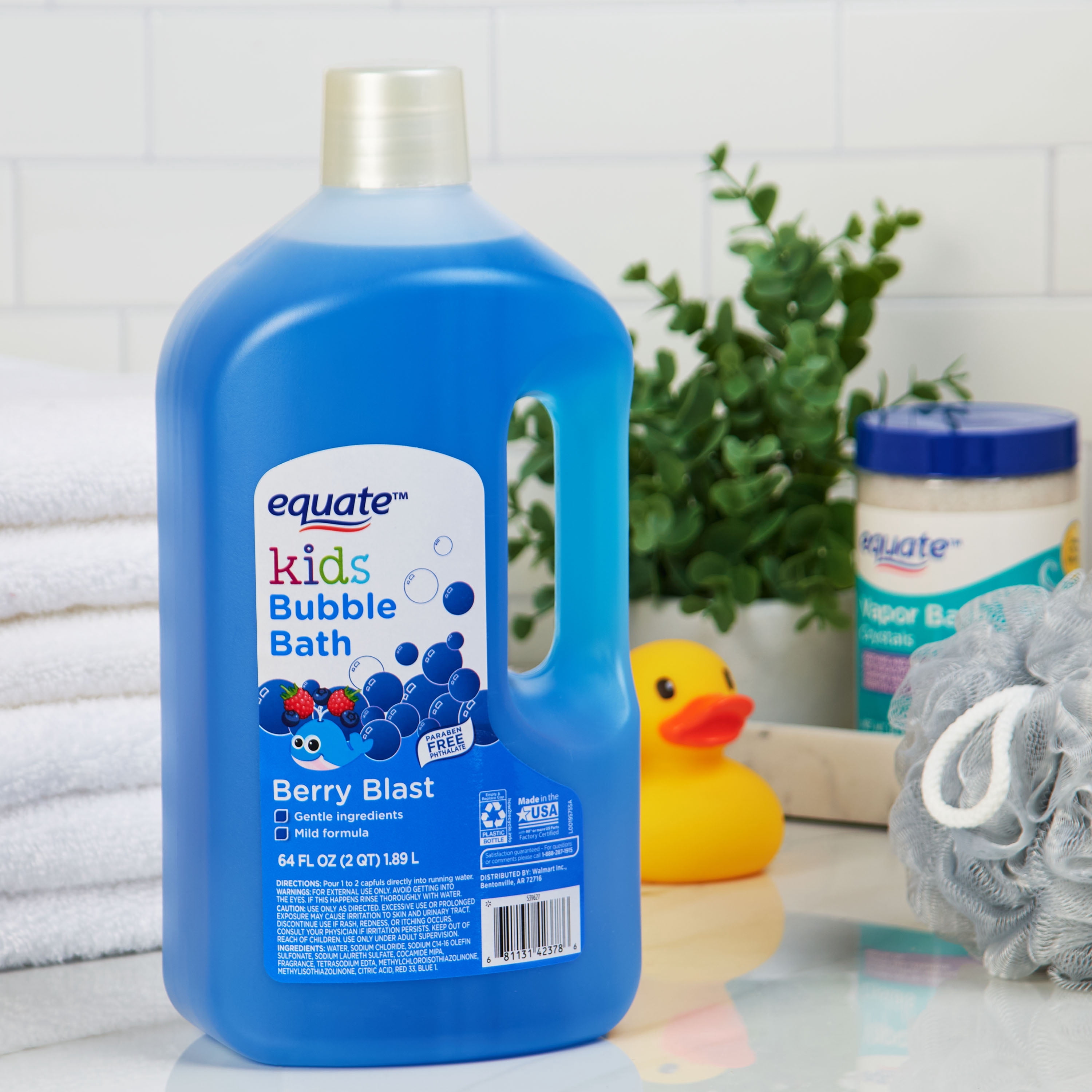 Equate Kids Bubble Bath, Berry Blast, 64 fl oz