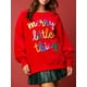 thumbnail image 1 of Sudadera holgada de primavera y otoño para mujer, jersey de cuello redondo y manga larga con bordado de letras navideñas, sudaderas holgadas informales para mujer, 1 of 5
