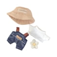 thumbnail image 2 of Ropa de muñeca de felpa para muñeca de 17cm, bonito y elegante juego de simulación, accesorios para fotos rellenos juego de 4 piezas, 2 of 7