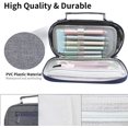 thumbnail image 4 of Veeki Estuche para lápices de lona portátil con doble cremallera y múltiples compartimentos, estuche para lápices de gran capacidad para niños, útiles escolares para adultos y oficina (azul), 4 of 5
