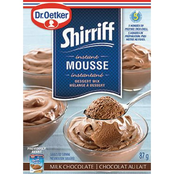 Mélange à dessert Shirriff de Dr. Oetker Mousse au chocolat au lait 87g