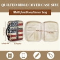 thumbnail image 7 of Xoenoiee Cross American Flag Pattern Quilted Bible Cover for Women Men, Zippered Organizer Bag for Study Supplies Accessories Journals Church Carrying Book Carrying Case with Handle, 7 of 7