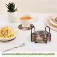 thumbnail image 6 of 6-Pack Polyester Coil Coasters with Holder - Heat-Resistant (140℃), Non-Slip & Durable，Two Skulls, 6 of 7