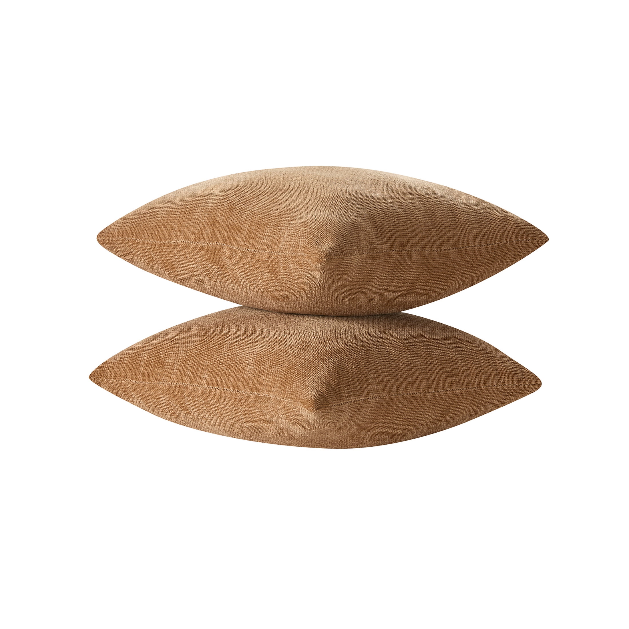 Mainstays Solid Chenille Decorative Pillow Set, Brown, 18" x 18", 2 Pieces