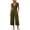 A182-Green, variant on Women Sleeveless Wide Leg Jumpsuit V Neck Front Button with Side Pockets Casual Summer Capri Romper