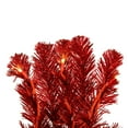 thumbnail image 4 of Vickerman 9' x 18" Artificial Deluxe Red Tinsel Christmas Garland, Warm White Single Mold Wide Angle Mini Lights, 4 of 6