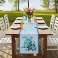 thumbnail image 4 of Table Runners 90 Inches Long Dress Scarves, Teal Sea Turtle Farmhouse Coffee/Dining/Kitchen Table Runner for Living Room, Coastal Ocean Summer Ocean Waves 13x90 Inch, 4 of 9