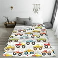 thumbnail image 5 of Honeii Cartoon Monster Trucks Print Fleece Blanket - Throw Blanket for Bed, Sofa, Couch, Camping, and Travel , Microplush Ultra Soft Warm Blanket-50"x40", 5 of 7