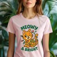 thumbnail image 5 of Cute Cat Graphic Tee | Meowy and Bright Funny Holiday Shirt, White, Size 3XL, 5 of 6
