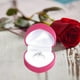 thumbnail image 5 of Caja de anillo con forma de corazón rosa con tapa de flip, empaque y almacenamiento de joyería, caja de propuesta de joyería, caja de regalo de San Valentín, 5 of 6