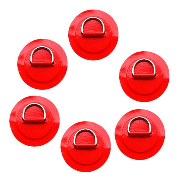 Almohadilla de anillo en D shamjiam 6pcs para kayak rojo