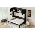 thumbnail image 4 of Full Size Murphy Bed with Storage Cabinets, Black, 4 of 20