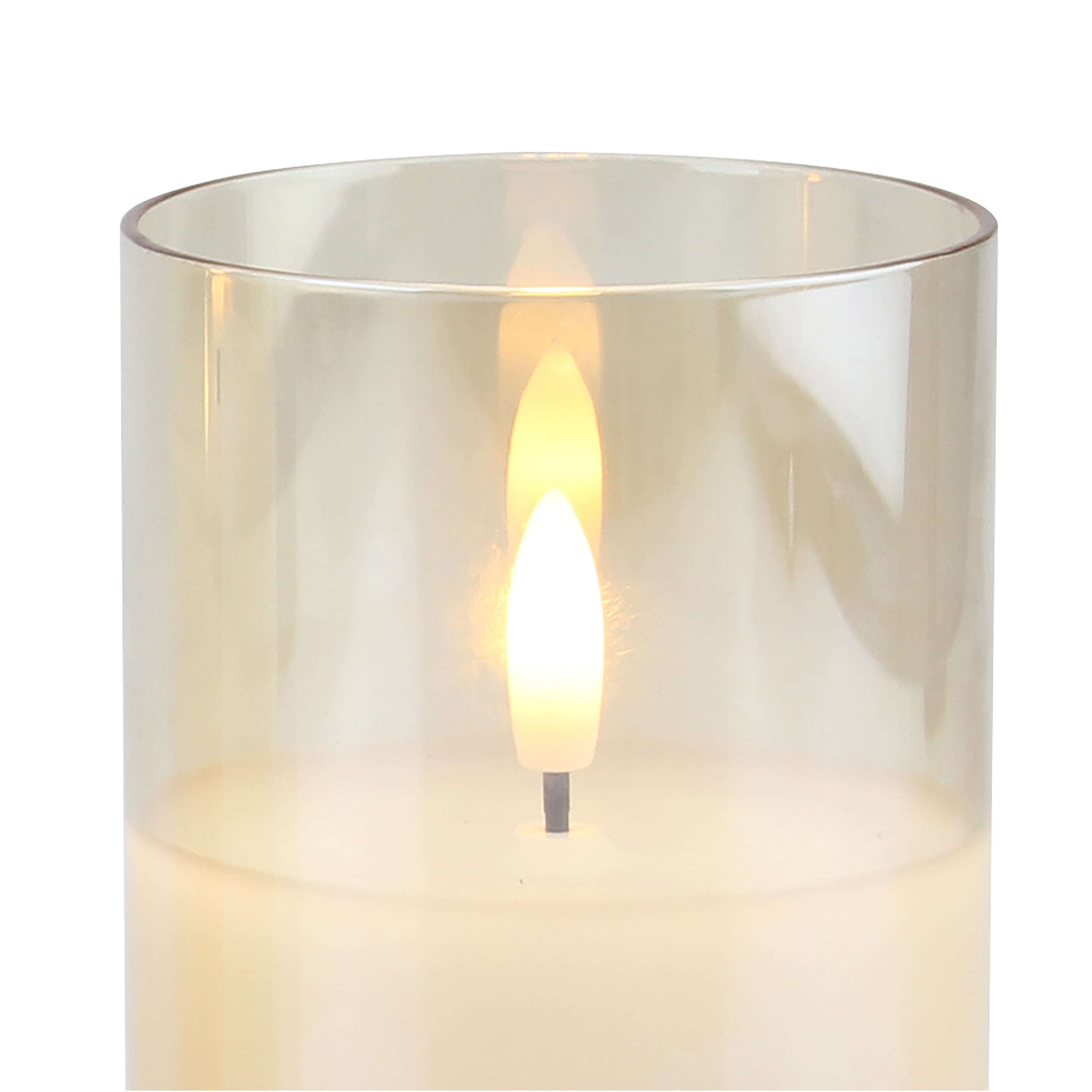 (2 pack) Stonebriar Collection Flameless LED Clear Glass Hurricane with Timer and Remote