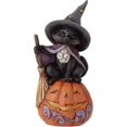thumbnail image 1 of Black Cat On Pumpkin Miniature Figurine, 4 Inch, (1pcs,black), 1 of 1