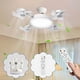 thumbnail image 4 of Ventilador de techo con luz E27, lámpara colgante con tornillo para dormitorio, silencioso, con control remoto, protección para los ojos, luz de bajo consumo, 4 of 5