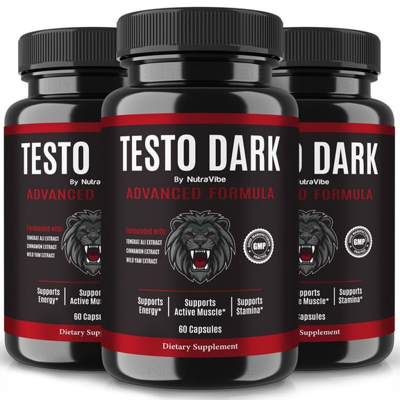 (3 Pack) Testo Dark – Original TestoDark Capsules with a Natural Daily Blend for Wellness |Clean, Gentle, Easy-to-Swallow Pills (180 Capsules)