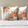 thumbnail image 5 of Orange White Pumpkin Fallen Leaves Throw Pillow Cover 22x22 Inch Pack of 2 Autumn Thanksgiving Cushion Pillow Case Square Maple Leaf Pillowcase for Fall Party Bed Sofa Home Car Bedroom Outdoor, 5 of 6