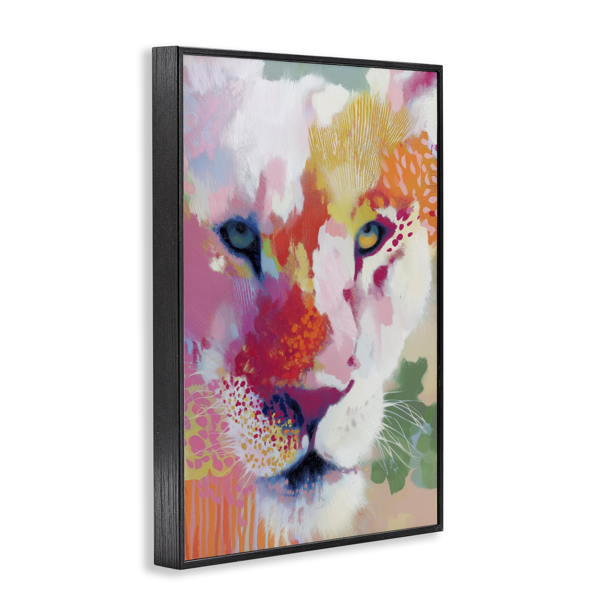Stupell Industries Lion Eyes with Intense Gaze Black Framed Giclee Art, design by Chromatic Storm Studio