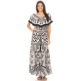 thumbnail image 5 of Sakkas Tara Women's Long Maxi Boho Off Shoulder Summer Casual Dress Floral Print - GW257-White - One Size Regular, 5 of 5