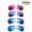 4 PK Red Orange & Purple & Blue & Green, variant on Newbee Fashion-4 Pack Classic Aviator Sunglasses Flash Full Mirror lenses Slim Frame Super Light Weight for Men Women Clear Tip UV Protection