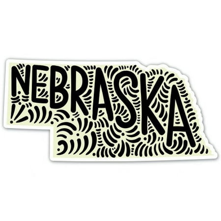 Nebraska Shape Cute Letters Native Local - Vinyl Sticker Waterproof