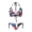 4th of July American Flag & Bald Eagle Patchwork Print, variant on Rainbow Spiral Tie-Dye Halter Triangle Bikini Set - Sexy Two-Piece Swimsuit with Tie Sides for Beach Vacations & Pool Parties