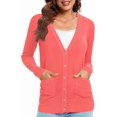 thumbnail image 4 of Urban CoCo Women's Button Down Lightweight Knit Cardigan Sweater with Pockets, 4 of 7