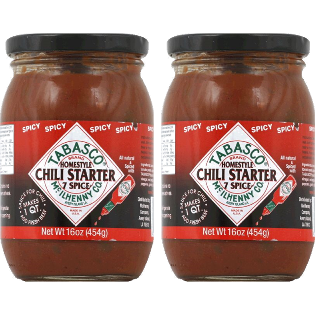 Tabasco Brand Homestyle 7 Spice Spicy Chili Starter, 2Pack 16 oz. Jars