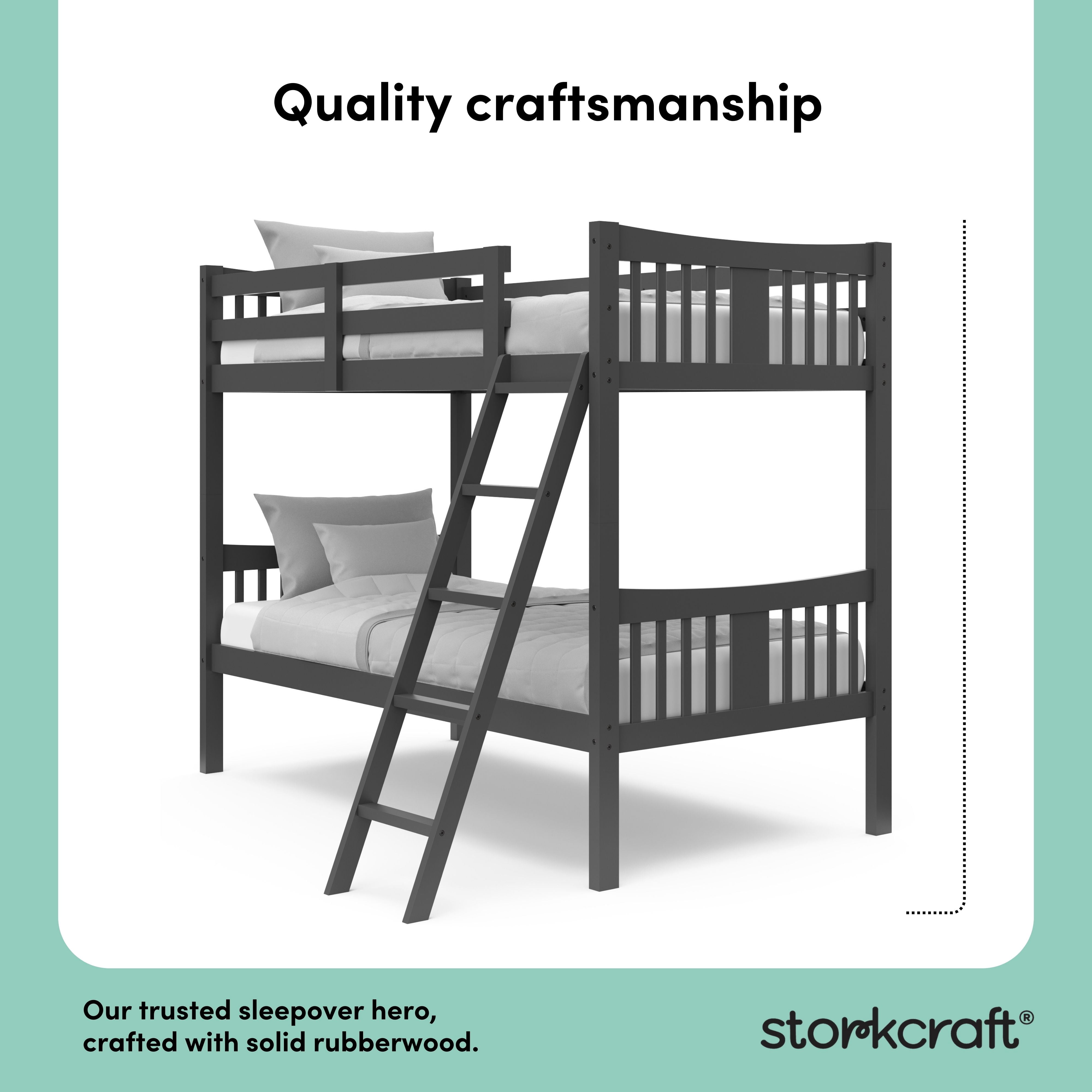Storkcraft Caribou Twin over Twin Bunk Bed, Gray