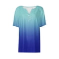 thumbnail image 4 of YHAJDS Short Sleeve Shirts for Women V Neck Raglan Sleeve Print Casual Summer Top, 4 of 5