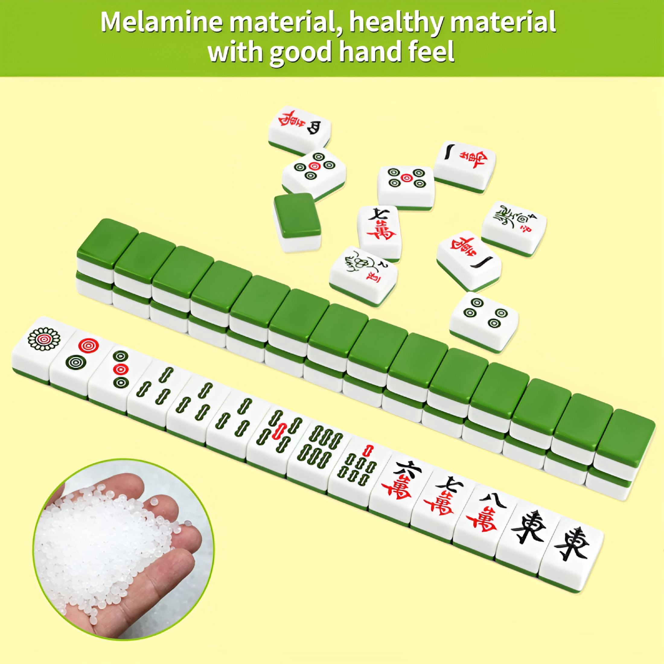 BESTSKY 2026 New Traditional Mini Chinese Mahjong Game Set 144 Tiles,With Portable Handbag,Tile Size-2.4 * 1.5 * 1.1 Cm(1.0 * 0.6 * 0.5 Inches)