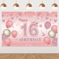 thumbnail image 1 of Happy 16th Birthday Banner, Rose Gold Happy 16th Birthday Backdrop Banner for Girls, Sweet 16 Birthday Decorations, Happy 16th Birthday Banner for Girls, 1 of 3
