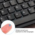 thumbnail image 4 of Uxcell English Keyboard Stickers Keyboard Replacement Cover Style 2, Clear Background Blue Lettering 10pcs, 4 of 5