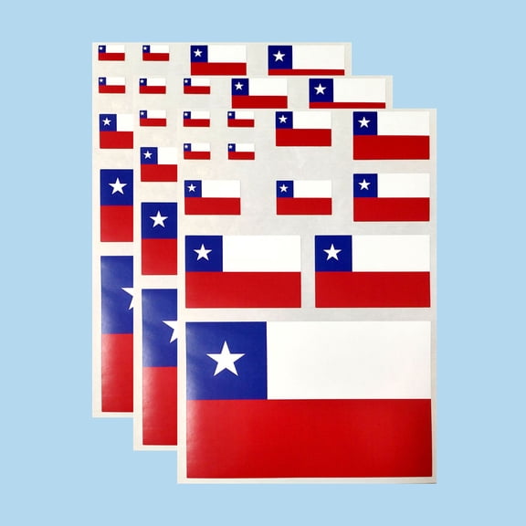 Ruoming Ruoming 3 PCS National Flag Stickers, Multiple Sizes, Self-Adhesive Decals for Cars, Phones, Bags(Chile)