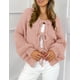 thumbnail image 4 of Suéter PRETTYGARDEN con Lazo Frontal, Tejido Grueso, Rosa, Talle XL, 4 of 8