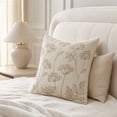 thumbnail image 4 of Btomtd Throw Pillow Covers 18 x 18 Inch Wildflower Embroidery, Linen Dill Flower Cushion Cases, Farmhouse Decorative Couch Pillow Covers, Beige, 4 of 6
