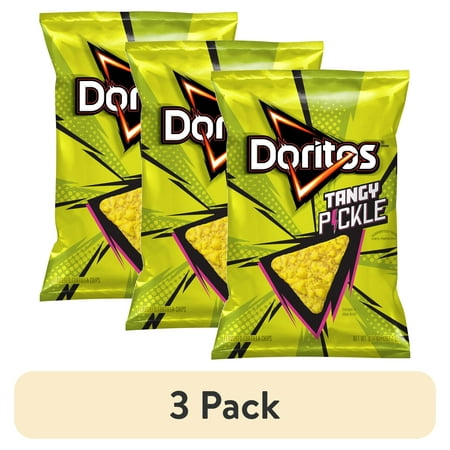 (3 pack) Doritos Tortilla Chips Tangy Pickle 9 1/4 Oz