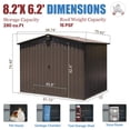 thumbnail image 2 of 8.2' x 6.2' Outdoor Storage Shed, Metal Tool Shed Storage House with Lockable Doors and Air Vents, 2 of 8