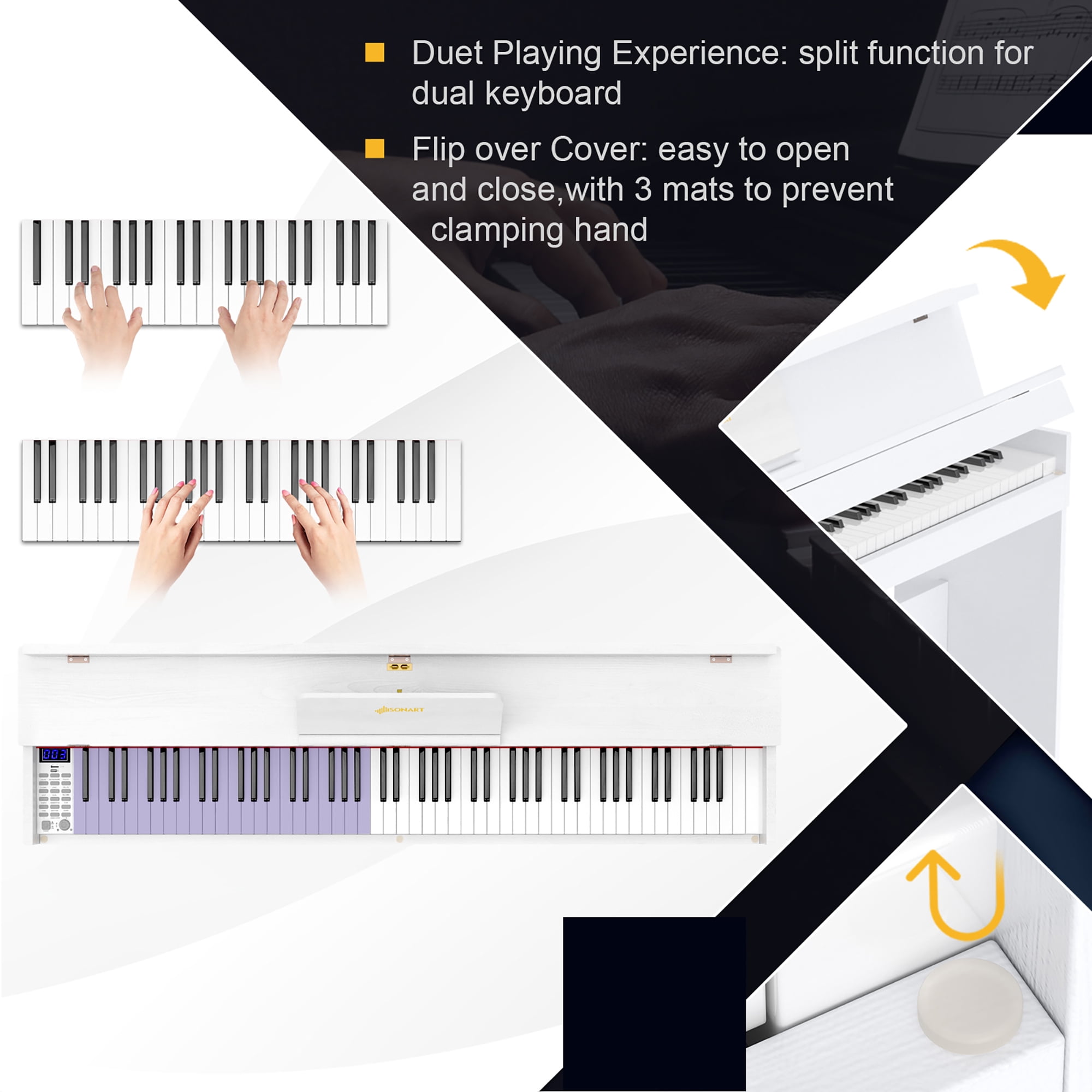 Costway 88 Key Full Size Electric Piano Keyboard with Stand 3