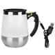 thumbnail image 1 of Taza de agua magnética eléctrica de acero inoxidable con carga USB, taza mezcladora para café, leche y agitación automática, 400 ml, color blanco, 1 of 14