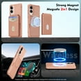 thumbnail image 6 of Compatible with Magsafe for Samsung Galaxy S25 Edge Wallet Case with Adjustable Stand, RFID Blocking Magnetic Card Holder Kickstand 2 in 1 Detachable Case for Women Men, for S25 Edge, Rosegold, 6 of 8