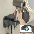 thumbnail image 4 of Hiroekza No-Drill Bathroom Sink Caddy with Hair Dryer Holder Plastic Wall Mounted Storage Rack for Bathroom Accessories Black, 4 of 7