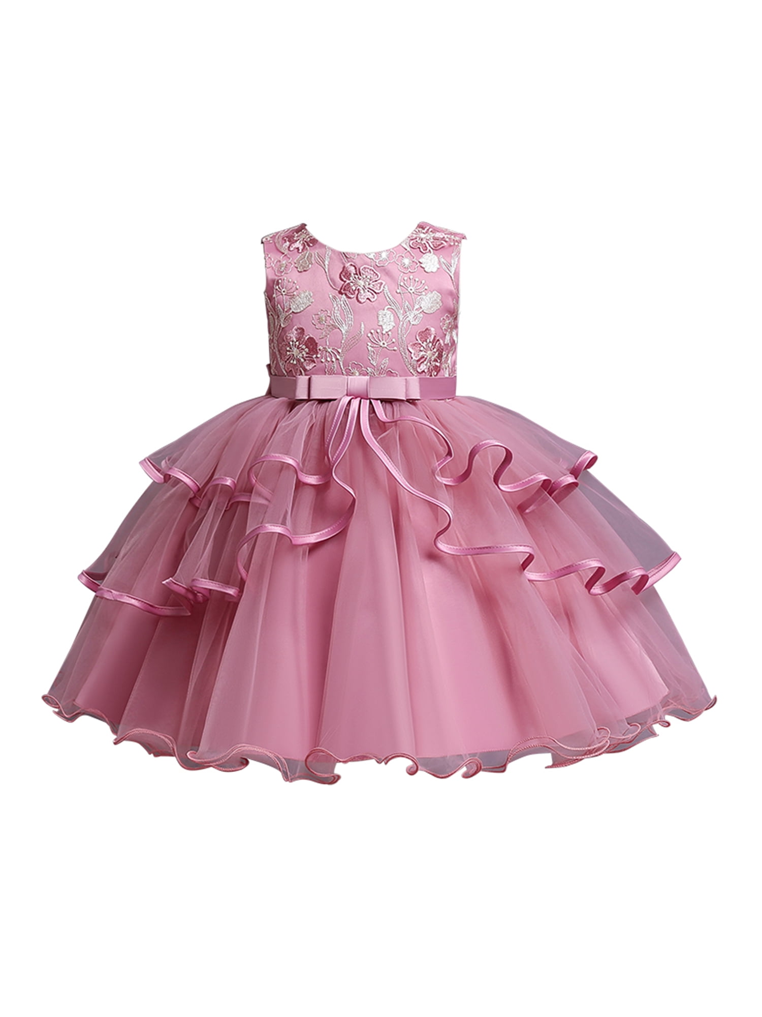 Kids Flower Girls Sequin Tutu Dress Princess Wedding Party Short Dress Age 1-6 Y 