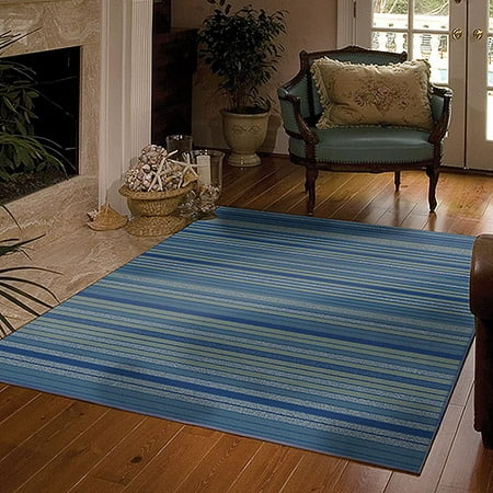 Orian Chambray Rainbow Stripe Rug