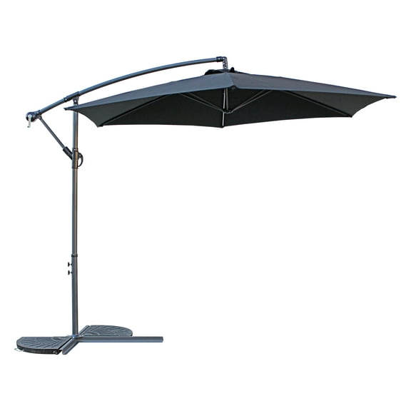 St. Kitts 10 Foot Cantilever Crank Umbrella - Black