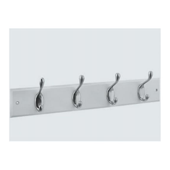 National Hardware S827-147 Hookrail, 4 Satin Nickel Hooks, 18 In. White Board - Quantity 4